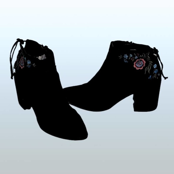 UNISA Womens Black Suede Embroidered Sz 8.5 BOOTIES Ankle Boots - Picture 3 of 11